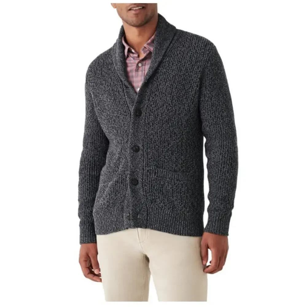 Faherty Marled Cotton Cashmere Shawl Collar Cardigan Mens XXL